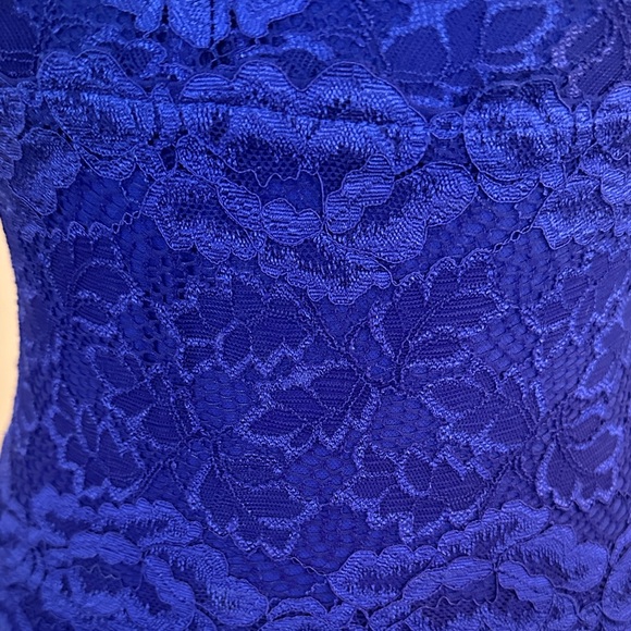 Elegant Royal Blue Lace Sleeveless Top by INC in Size XS - Picture 4 of 5
